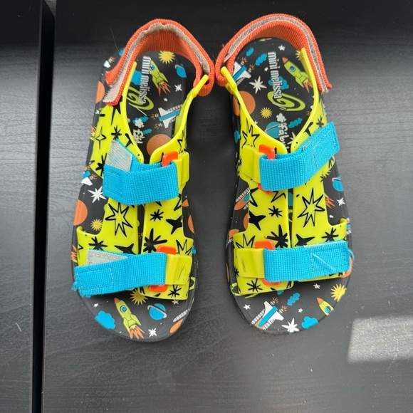 MINI MELISSA x FABULA spaceship solar system PING PONG rubber SANDALS size 4 - Picture 4 of 10